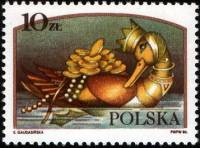 (1986-045) Марка Польша "Золотая утка"    Польские сказки III O